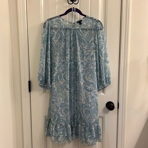 Brand New Ann Taylor Paisley long sleeve ruffle dress w/out tags in size Large